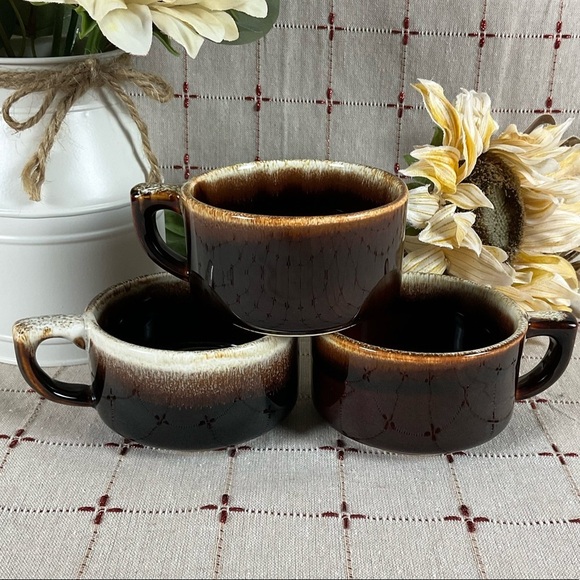 Pfaltzgraff Other - Vintage Pfaltzgraff Gourmet Brown Drip Flat Mugs